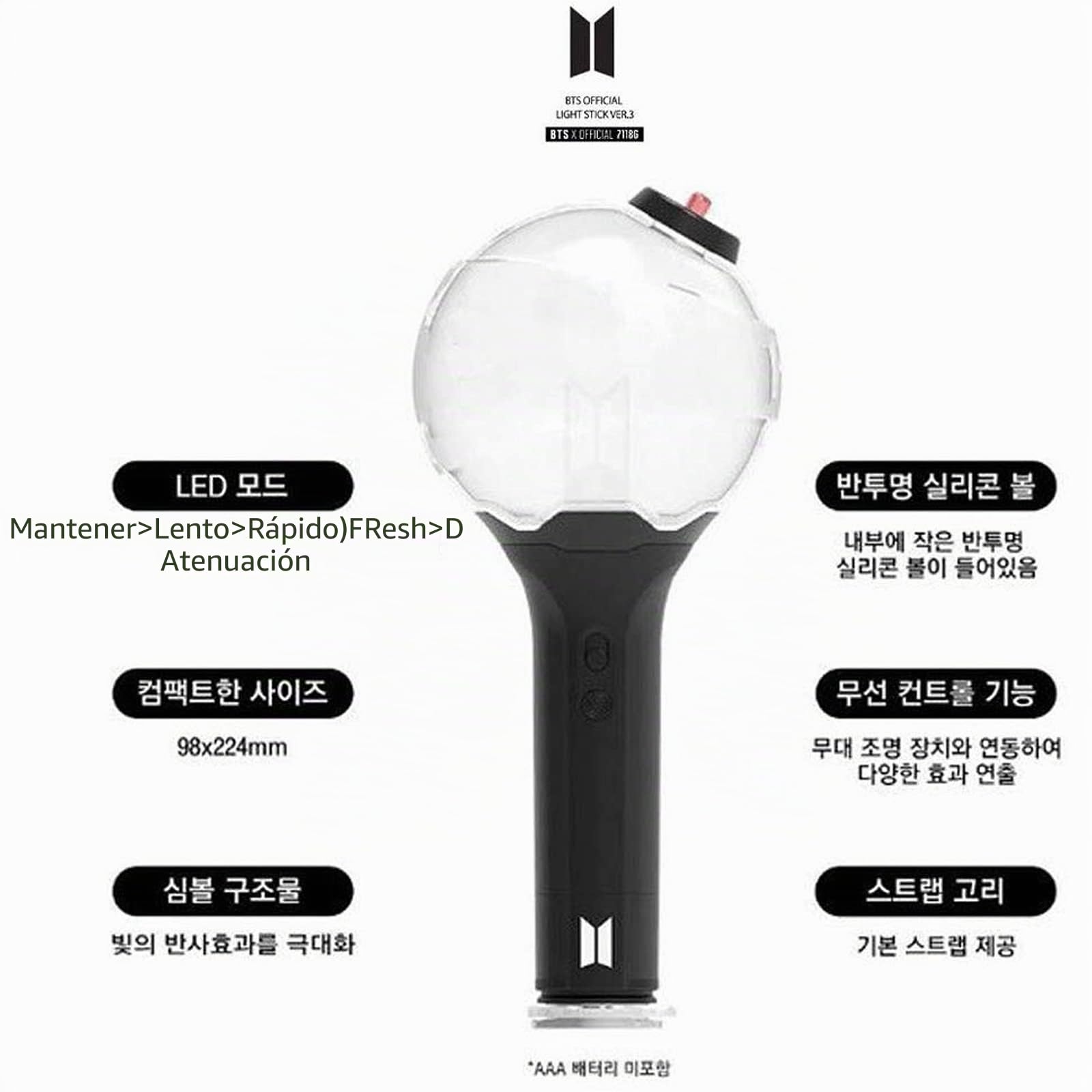 GDOU Bangtan Boys Army Bomb Ver.3 Official Lightstic BTS Bluetooth